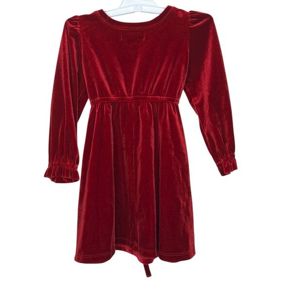 NEW INC International Concepts Girls Velvet Dress 3T Red Belted Long Sleeve - Picture 6 of 8